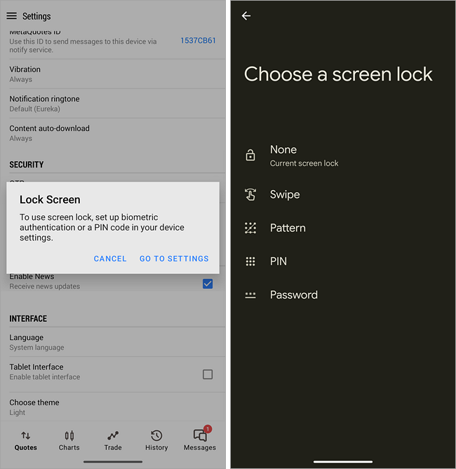 セキュリティ強化のため画面ロックを有効にする セキュリティ強化のため画面ロックを有効にする