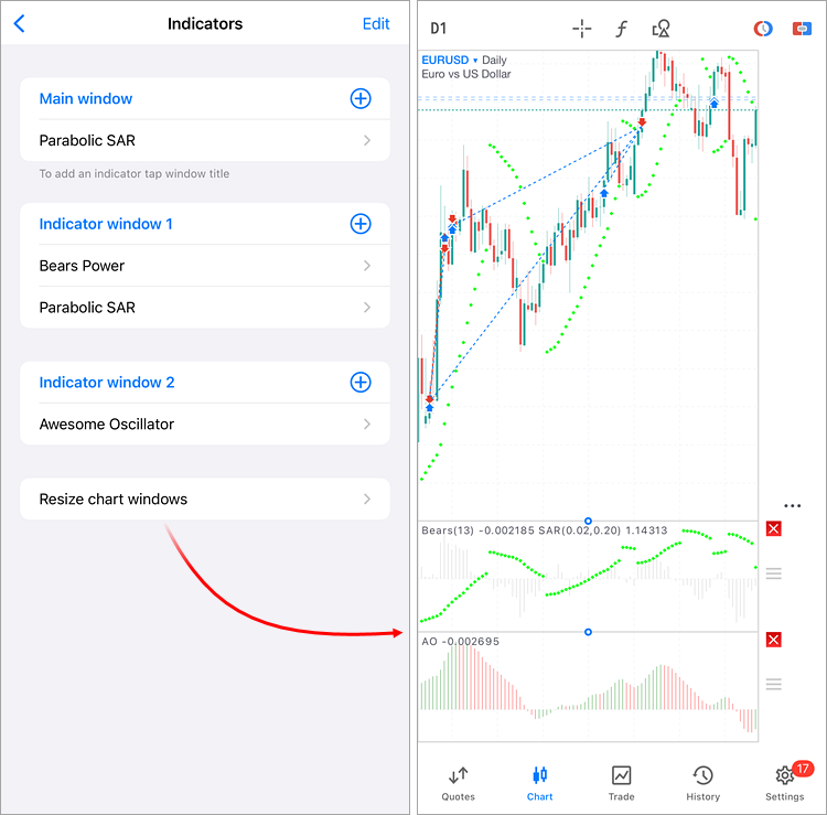サブウィンドウの変更